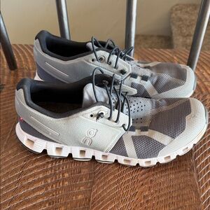 On Running Women’s Gray and White Athletic Shoes